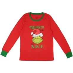Dr. Seuss Womens' The Grinch Who Stole Christmas New Nice Lounge Pajama Sets