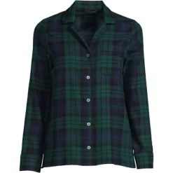Lands' End Women's Long Sleeve Print Flannel Pajama Top -Cozy Nights Sales Store GUEST ce2a1317 e287 4966 9626 98c418adcd95