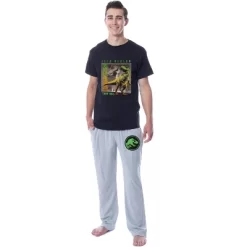 Jurassic Park Mens' Isla Nublar Dinosaur Film Movie Sleep Pajama Set Multicolored -Cozy Nights Sales Store GUEST ce3ef001 3136 4607 99f0 0e62faecfe55