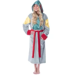 Star Wars Adult Boba Fett Bounty Hunter Fleece Robe Bathrobe For Men Women Multi