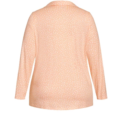 Women's Plus Size Button Through Sleep Top - Pink | AVENUE 5 Women's Plus Size Button Through Sleep Top - Pink | AVENUE - Image 5