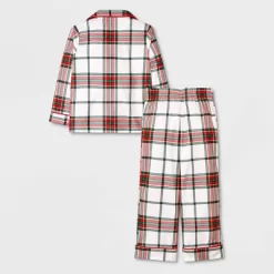 Toddler Plaid Coat Pajama Set - Cat & Jack™ Cream