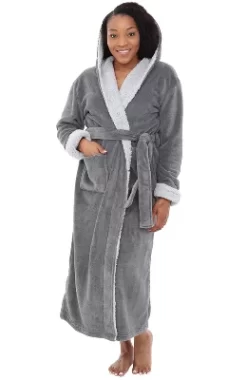 Women's Warm Winter Robe, Plush Fleece Full Length Long Hooded Bathrobe -Cozy Nights Sales Store GUEST cfa18fb3 61fd 4164 b044 041c9b0d4a63