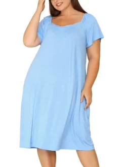 Agnes Orinda Women's Plus Size Knit Sweetheart Neck Short Sleeve Nightgowns 9 Agnes Orinda Women's Plus Size Knit Sweetheart Neck Short Sleeve Nightgowns -Cozy Nights Sales Store GUEST d00430ea 3a65 4918 bc08 46ce8abb4d89