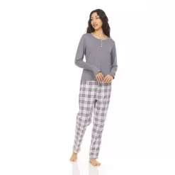 Bearpaw Women's Placket Long Sleeve Top With Pants, 2-Piece Pajama Set For Women -Cozy Nights Sales Store GUEST d13b94e4 c53d 4194 9ec5 975228a2f466