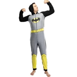 DC Comics Mens' Superhero Character Hooded Union Suit Footless Pajamas Costume -Cozy Nights Sales Store GUEST d160dec8 e74f 4705 833d 416fb3a8a1a7