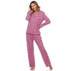 Women's Long Sleeve Heart Print Pajama Set - White Mark -Cozy Nights Sales Store GUEST d178b99b d39c 4d0f 86e6 68b2649860b3