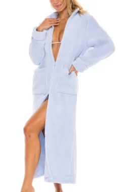 Women's Zip Up Fleece Robe, Soft Warm Plush Zipper Bathrobe -Cozy Nights Sales Store GUEST d40fe463 a703 44d7 a046 07039aedb582