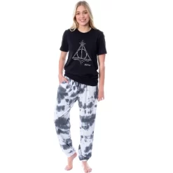 Harry Potter Womens' Deathly Hallows Wizarding World Sleep Pajama Set Multicolored -Cozy Nights Sales Store GUEST d442111b fdf7 4dfc b8bf bbf60a35d2c9