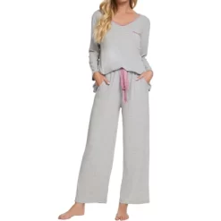 Cheibear Womens Pajama Set Soft Modal Contrast Color Long Sleeve Shirt And Pants Sleepwear 2pcs -Cozy Nights Sales Store GUEST d59a9c0d c044 4fcb a7ea 31f16f56986f