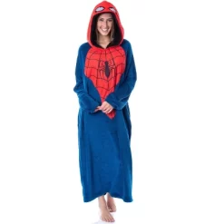 Marvel Mens' Spider-Man Logo Hooded Costume Pullover Pajama Outfit Blue 8 Marvel Mens' Spider-Man Logo Hooded Costume Pullover Pajama Outfit Blue -Cozy Nights Sales Store GUEST d5a17387 06ab 4457 a3d2 dcd352e85e4e