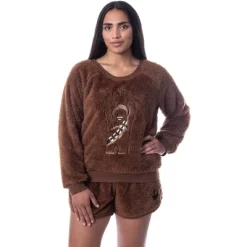 Star Wars Womens' Chewbacca Roar Sweater And Shorts Sleep Pajama Set Brown -Cozy Nights Sales Store GUEST d6521e38 3bc3 4ee1 ba81 8e108467f639