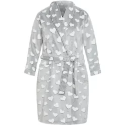 Women's Plus Size Hearts Robe - Grey | AVENUE -Cozy Nights Sales Store GUEST d6f4b84c 9c5f 477e 9e56 755b58781b65