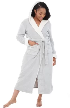 Women's Warm Winter Robe, Plush Fleece Full Length Long Hooded Bathrobe -Cozy Nights Sales Store GUEST d740cac5 9d30 4c5d 855f 734a36678541