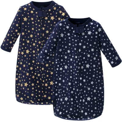 Hudson Baby Infant Cotton Long-Sleeve Wearable Sleeping Bag, Sack, Blanket, Metallic Stars 2 Hudson Baby Infant Cotton Long-Sleeve Wearable Sleeping Bag, Sack, Blanket, Metallic Stars - Image 2