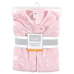 Hudson Baby Infant Girl Plush Sleeping Bag, Sack, Blanket, Long-Sleeve Night Sky