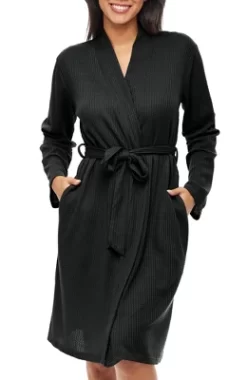Women's Soft Ribbed Waffle Rib Knit Wrap Robe With Pockets, Lightweight Bathrobe -Cozy Nights Sales Store GUEST d7dc8d17 0e9f 437d b555 a533470d4a5f