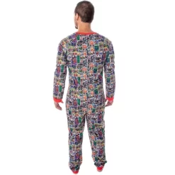 Marvel Unisex Adult Comic Character Grid Print One Piece Pajama Union Suit Multi -Cozy Nights Sales Store GUEST d8196c55 6490 4e5d 83c8 c3534e244634