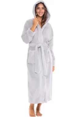 Women's Classic Winter Robe, Hooded Cozy Plush Fleece Bathrobe -Cozy Nights Sales Store GUEST d93b288b c532 4adf 86fd 4adfd4c65449