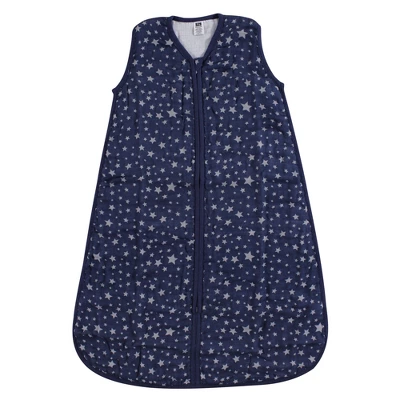 Hudson Baby Infant Muslin Cotton Sleeveless Wearable Sleeping Bag, Sack, Blanket, Gray Navy Star 1 Hudson Baby Infant Muslin Cotton Sleeveless Wearable Sleeping Bag, Sack, Blanket, Gray Navy Star