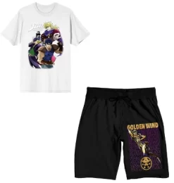 Jojo's Bizarre Adventure Golden Wind Men's Short Sleeve Shirt & Sleep Shorts Set -Cozy Nights Sales Store GUEST da9f63bf 7d50 4157 b9bb 29fc00089ca7