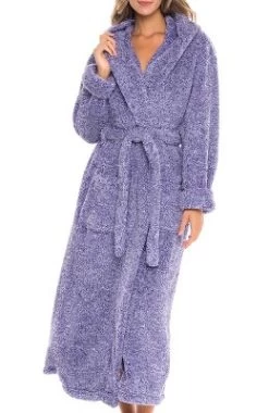 Women's Fuzzy Plush Fleece Bathrobe With Hood, Soft Warm Hooded Lounge Robe -Cozy Nights Sales Store GUEST dc2dbbc5 ef3a 4515 a6e9 8d7bb3c8a913