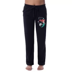 Disney Womens' The Little Mermaid Ariel Princess Movie Sleep Pajama Pants Black -Cozy Nights Sales Store GUEST dc5572c7 1461 443f 935b 49bf8f922f32