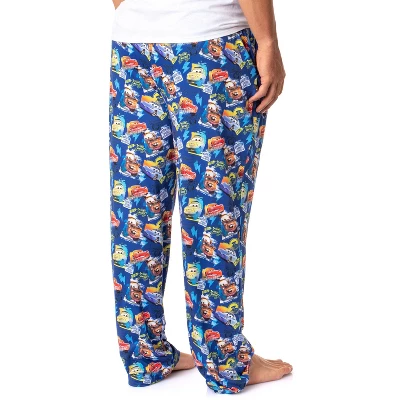 Disney Mens' Cars Movie Film Icons Characters Sleep Pajama Pants Blue 3 Disney Mens' Cars Movie Film Icons Characters Sleep Pajama Pants Blue - Image 3