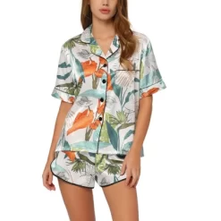 Cheibear Women's Silky Satin Polka Dots Nightwear With Shorts Lounge Set -Cozy Nights Sales Store GUEST dcfef5c3 ae5a 4aa5 991b 41097c7f0b90