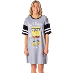 Nickelodeon SpongeBob SquarePants Womens' Nightgown Sleep Pajama Shirt Grey -Cozy Nights Sales Store GUEST dd54f00e 6631 44e4 9728 e655348a436c