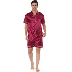 Lars Amadeus Men's Short Sleeve Top And Pants Summer Satin Pajama Sets -Cozy Nights Sales Store GUEST de71b107 9c53 4e51 b1d8 c34f37ef06df