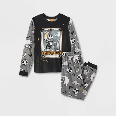 Adult The Nightmare Before Christmas Jack Skellington 2pc Pajama Set - Gray 2 Adult The Nightmare Before Christmas Jack Skellington 2pc Pajama Set - Gray - Image 2