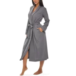 Womens Soft Cotton Knit Jersey Lounge Robe With Pockets, Long Bathrobe -Cozy Nights Sales Store GUEST df38d040 ebd4 439e aa05 1959bc7f7369