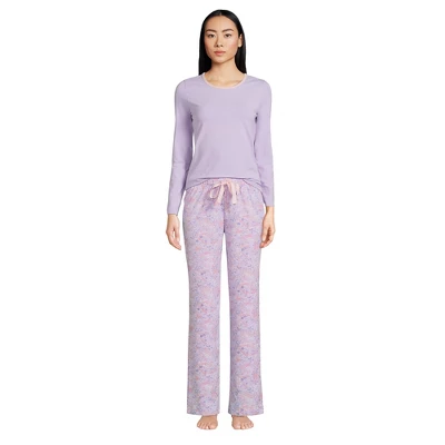 Lands' End Women's Tall Knit Pajama Set Long Sleeve T-Shirt And Pants 5 Lands' End Women's Tall Knit Pajama Set Long Sleeve T-Shirt And Pants - Image 5