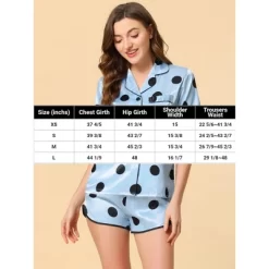 Cheibear Women's Silky Satin Polka Dots Nightwear With Shorts Lounge Set -Cozy Nights Sales Store GUEST e04a0882 5c2a 439f a189 3678a8a46a91