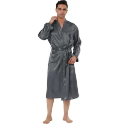 Lars Amadeus Mens Satin Robe Sleep Solid Nightdress Long Sleeve Sleepwear Pajama Dress Bathrobe -Cozy Nights Sales Store GUEST e1e8c3b7 d65f 4d90 9e68 3793807d7cb8