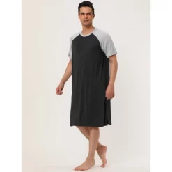 Lars Amadeus Men's Comfy Lounge Soft Pajamas Loose Short Sleeves Sleep Nightgown Nightwear -Cozy Nights Sales Store GUEST e2c6e4b2 570e 4a48 8b73 393282c03574