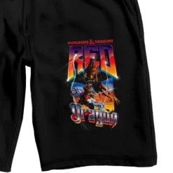 Dungeons & Dragons Red Warrior Combat Horse Men's Black Sleep Pajama Shorts