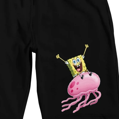 Spongebob Squarepants Jellyfish Men's Black Sleep Pajama Shorts 1 Spongebob Squarepants Jellyfish Men's Black Sleep Pajama Shorts