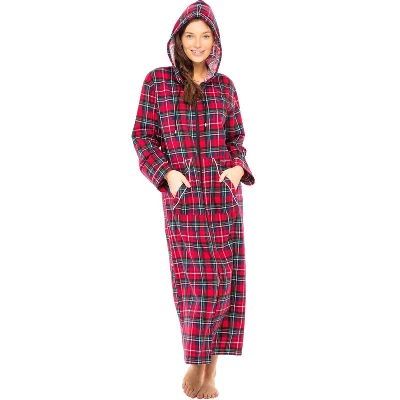 Women's Cotton Flannel Nightgown, Long Hooded Night Dress 5 Women's Cotton Flannel Nightgown, Long Hooded Night Dress - Image 5
