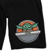 The Mandalorian Grogu In Hovercraft Men's Black Sleep Pajama Shorts