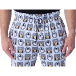 Disney Mens' WALL-E Allover Cartoon Characters Loungewear Pajama Pants Grey