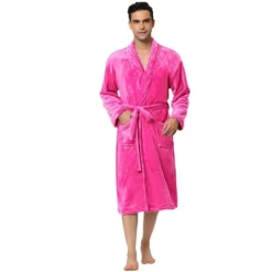 Lars Amadeus Men's Plush Shawl Collar Robe Long Sleeves Spa Bathrobe -Cozy Nights Sales Store GUEST e530b215 629e 48e6 95dc bbfc505dc662