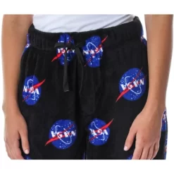 NASA Women's Meatball Logo Allover Print Ultra-Soft Fleece Pajama Pants Black -Cozy Nights Sales Store GUEST e5a612cf bd1c 4819 b891 7aec04ae8345