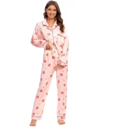 Cheibear Womens Sleepwear Lounge Cute Print Nightwear With Pants Long Sleeve Pajama Set -Cozy Nights Sales Store GUEST e5d8927e fa46 4d77 a77a 5d83eb6e90cb