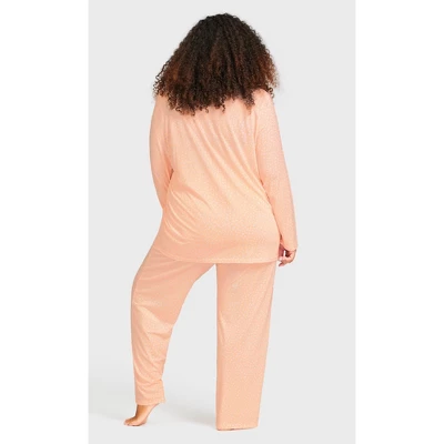 Women's Plus Size Button Through Sleep Top - Pink | AVENUE 3 Women's Plus Size Button Through Sleep Top - Pink | AVENUE - Image 3