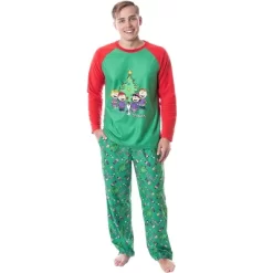 Peanuts Mens' Christmas Holiday Season Sing Along Sleep Pajama Set Green -Cozy Nights Sales Store GUEST e7497317 a28b 4916 bfb4 ed13d25d2d25
