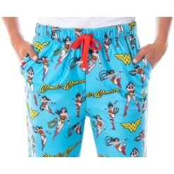 DC Comics Women's Wonder Woman Vintage Allover Pattern Pajama Pants Vintage Wonder Woman