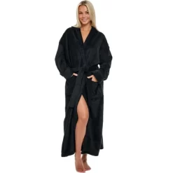 Women's Classic Winter Robe, Hooded Cozy Plush Fleece Bathrobe -Cozy Nights Sales Store GUEST e89a529a dc80 40e1 b7a5 da3d3227133b