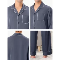 Lars Amadeus Men's Long Sleeves Night Shirt And Pants Satin Pajama Set -Cozy Nights Sales Store GUEST e91cffbb 24d1 4497 9167 c1b89d4b5748